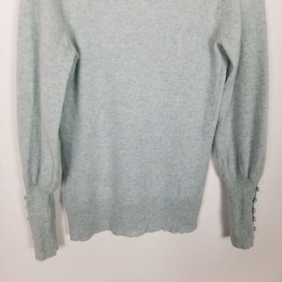 Boston Proper Women Cashmere Pullover Sweater Sz S Light Blue Soft Crew Neck - Picture 6 of 10